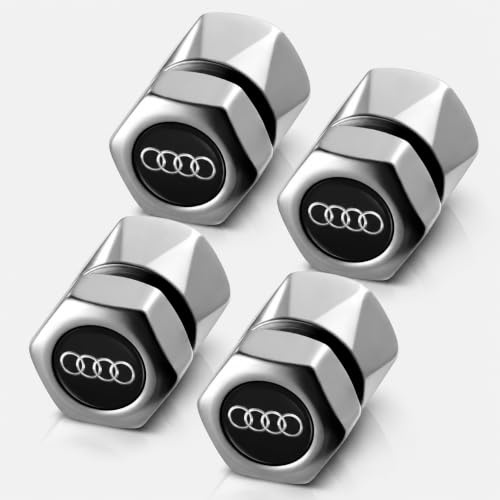 Reifen Ventilkappen für Audi A1 A3 RS3 A4 A5 A6 A7 RS7 A8 Q3 Q5 Q7 R8 S Series,Ventilkappen mit Dichtung für stabilen Reifendruck