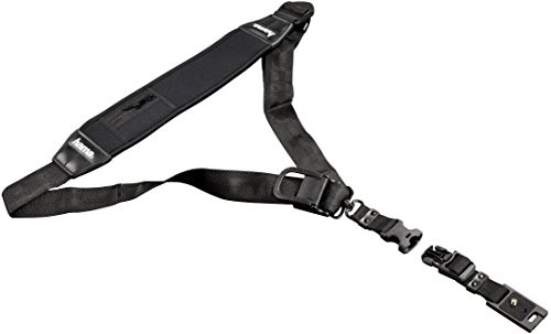 Hama Kameragurt Quick Shoot Strap (Schultergurt längenverstellbar bis 150 cm, Neopren, weich gepolstert, Sling universal passend für DSLR/Spiegelreflexkamera) schwarz