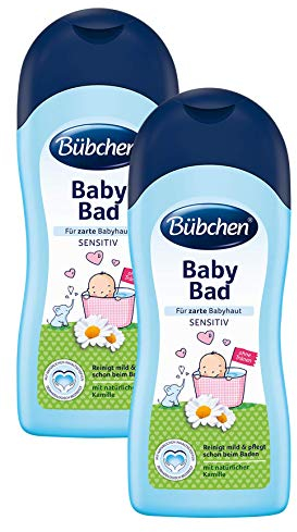 Bübchen Baby Bad, sensitiver Baby Badezusatz mit natürlicher Kamille, Menge: 2 x 1 L