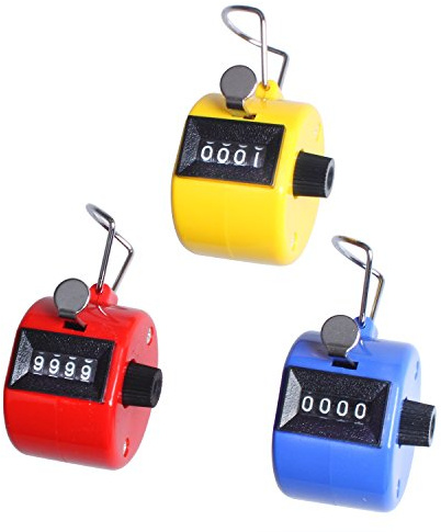 ewinever 3 Abs Hand Held Tally Counter 4 Digit Clicker Counter Buddha Numbers Clicker Golf