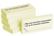 BIZSTIX® Business Haftnotizen Bitte nach Durchsicht unterschreiben und an Ihr Finanzamt (5 Stk.)