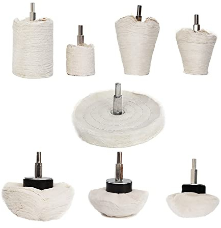 Buffing Wheel for Drill,8 pcs Buffing Pad Polishing Wheel Kits,Wheel Shaped Polishing Tool for Metal Aluminum,Stainless Steel,Chrome,Jewelry,Wood,Car,Ceramic,Glass,etc
