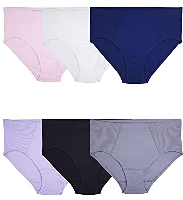 Fruit of the Loom womens Fit for Me Plus Size Underwear Briefs, Brief - Flexible Fit Assorted, 9 US