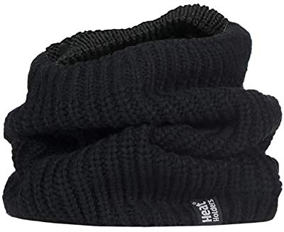 HEAT HOLDERS - Herren Winter Warm Fleece Strick Groß Nacken Halswärmer (One Size, Black (Larvic))
