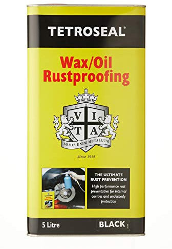 Tetroseal Wax/Oil Rustproof, Black, 5L – Heavy-Duty Oils, Waxes & Corrosion Inhibitors, Kills Rust, Silicone-Free, Ideal for Underbody & Internal Protection