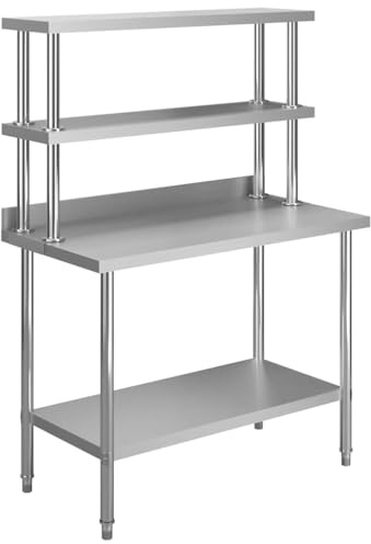 vidaXL Küchen-Arbeitstisch mit Aufsatzboard 120×60×93 cm Edelstahl