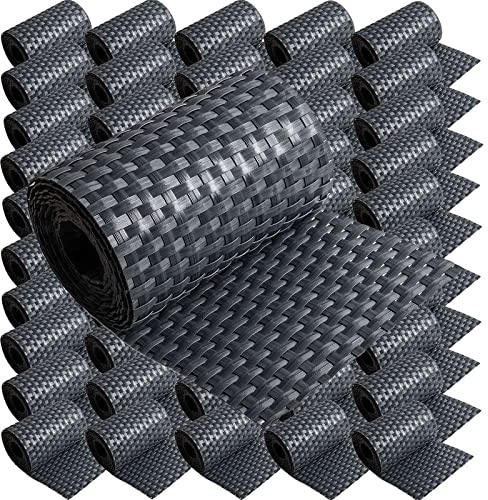 50 x Poly-Rattan Sichtschutzstreifen für Doppelstabzaun Doppelstab Matten Flechtzaun 19|255 cm Anthrazit