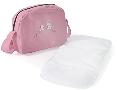 Bayer Chic 2000 - Wickeltasche für Puppen, Puppenwickeltasche, Puppenzubehör, Puppentasche, Bärchen, rosa, ca. 27 x 9 x 22 cm