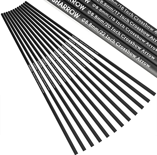 HNZMDY 12x Tiro con Arco Pernos de Ballesta de Carbono Flechas de Ballesta 20 Pulgadas 22 Pulgadas Eje de Flechas de Ballesta 16/17/18 Pulgadas Flechas de Carbono para Ballesta (20 Pulgadas)