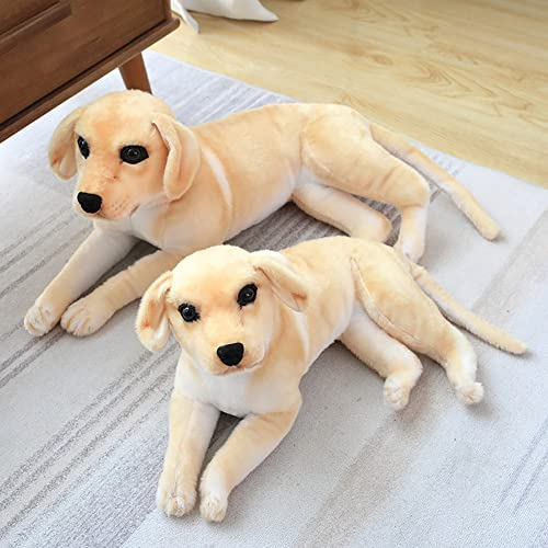 BYNYXI Golden Retriever Kuscheltier, 50cm Liegende Plüschtier Golden Retriever Braun Gefüllte Plüschkissen Tier Hund Realistische Stoffpuppe Dekokissen Plüsch Spielzeug für Kinder Jungen Mädchen