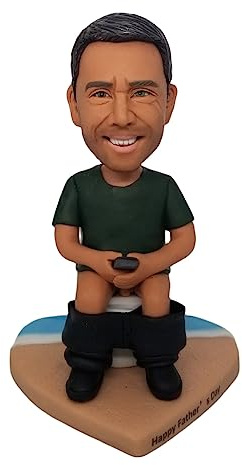 mydedor Benutzerdefinierte Wackelköpfe Figuren Mann sitzt auf Toilette Figur maßgeschneiderte Puppe Geburtstagsgeschenke für Vater