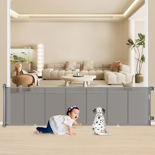 Puerta Seguridad Bebé Extensibles 0-300 cm para Escaleras y Pasillos, Gris