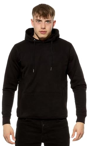 Cotton Prime Bequemer und Stilvoller Unisex Kaputzenpullover Hoody Sweatshirt für Damen und Herren, Schwarz, Gr. XL
