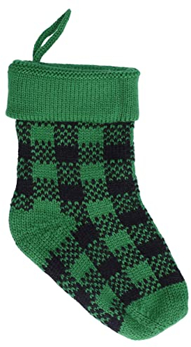 Psytfei Weihnachtsstrümpfe, Mini-Strick-Weihnachtssocken-Dekoration, Weihnachtssocken, Geschenktüten, Hängender Anhänger Für Zuhause, Ornament, Urlaub, Partyzubehör(Schwarz und Grün)