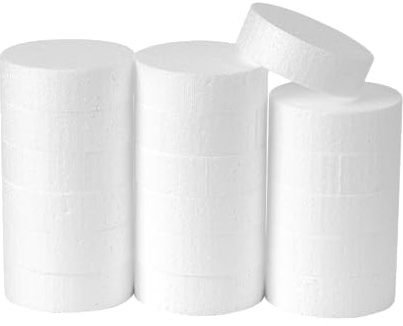 3 Inch 18-Pack Foam Circles for Crafts (1 Thick), Polystyrene Round Foam Disc for DIY Projects, Cakes and Decorations, Sculpture, Modeling, Arts and Crafts Supplies.(White)