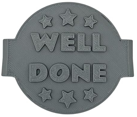 Well Done Cookie Stamp Fondant Embosser 6cm (2.36 inches) for Baking, Icing, Fondant, Biscuits, Cookie, Cupcake, Decoration - Made in UK - The Cookie Factory