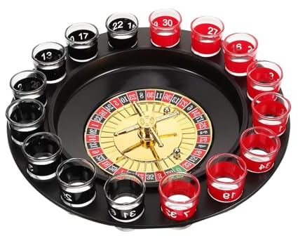 GeRRiT Roulette-Rad 1 Set Schnapsglas-Roulette-Trinkspiel-Set, lustiges Trinkspiel für Spieleabende für Erwachsene, Partygeschenke Partyspiele
