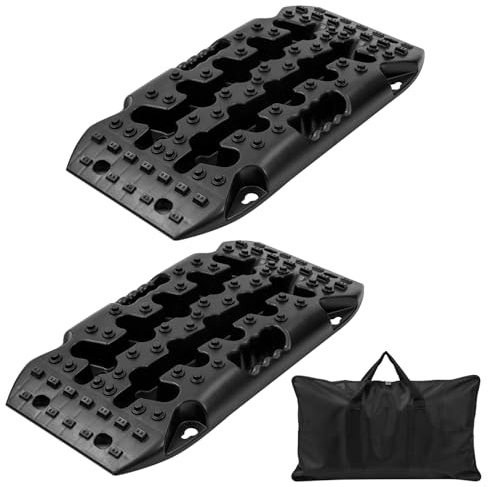KATSU Tools 2 Stück Bergungs-Traktionsbretter, 10T Bergungs-Trackpads für Sand/Schlamm/Schnee im Gelände, für PKW, SUV, LKW, Notfall