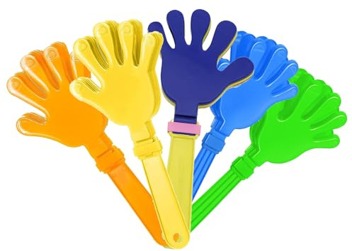Hand Clappers to Cheer Up, 5 Pack Hand Clappers Noisemakers Cheer Noise Makers Finger Noise Makers or Sporting Events Basketball Football Game Party Favors, Random Color (24cm)