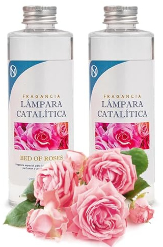 M MAMA MANUELA Pack Ahorro 2X Fragancias para Lámpara catalítica 500ml: Aroma Bed of Roses. Disfruta de tu Aroma Favorito Durante más Tiempo.