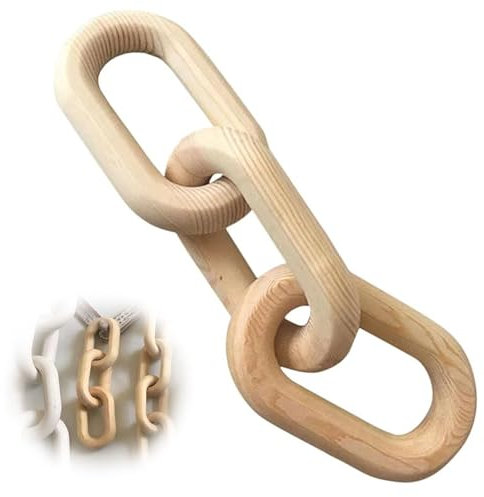 LONGHAO Decorazione con Nodo in Legno Decorazione a Catena in Legno Decorazione Intagliata a Mano Arredamento a Catena in Legno Decorazione,per Soggiorno,Camera da Letto,Scaffale (#1)