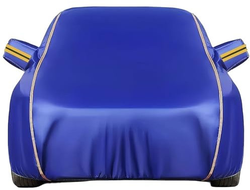 QIANMEI Autoabdeckung Für Honda Civic VTEC Turbo, Autoplane Für Drinnen Und Draußen, Winddicht, Regendicht, Wärmeisolierend Oxford Autoschutzhülle Mit Reißverschluss(Blue,2019)