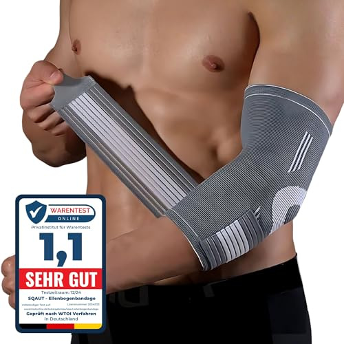 SQAUT Ellenbogenbandage für Sport, Tennisarm & Golferarm Ellenbogen Bandage | Ellbogen Stütze mit Verstellbare Kompressionsband Armbandage Elbow Brace Support Herren und Damen