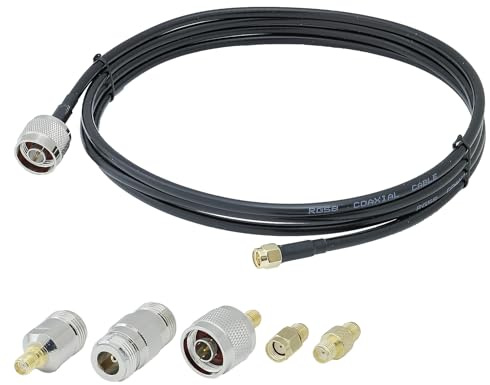 ACONRFTOL SMA maschio a N maschio RG58 cavo coassiale 2M + 5PCS adattatore coassiale RF SMA a N Wifi Kit cavo di estensione dell'antenna per WiFi 4G 5G LTE antenna GPS