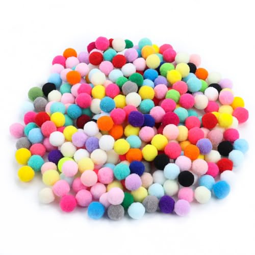 Mini Pompons Bunt, 1000 Stück Pompons zum Basteln 20mm, Pompons Bälle für Dekorieren Verzieren Nähen Handwerk Herstellung DIY Handwerk Farbenfrohe Bastelarbeiten Kindergarten Basteln Kinder Erwachsene