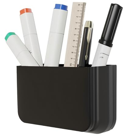 Stiftehalter Magnetisch Whiteboard, Faltbar Stifthalter Trocken Abwischbarer Markerhalterung für Whiteboard, Magnettafel Kühlschrank Spind sowie die metallische Oberflächen Marker Organizer-Schwarz