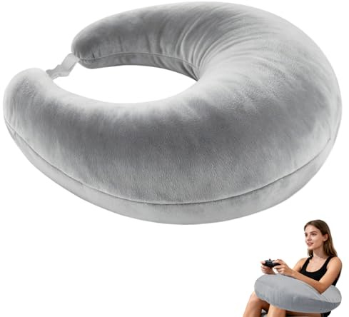 PYserne Ergonomisches CrealisStrickkissen, Häkelkissen für Bett und Sofa Kompaktes Armstützkissen zum Lesen Schreibtischkissen Armkissen für Spielen Lesen Häkeln Arbeiten Grau