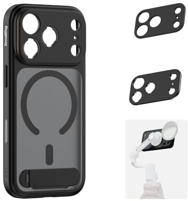 SMALLRIG FilMov Phone Case for iPhone 17 Pro Max, Magnetic Cellphone Case w/Adjustable Kickstand, Lens Backplate, Support for MagSafe, for Phone Gimbal Stabilizer,for DJI,for Insta360, Black - 5551