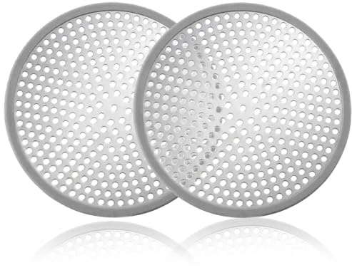 2 stycken duschhårfångare avloppssil dusch rostfritt stål, hårfångare duschdräneringsskydd, rund, för diskbänk, badrum, kök, diameter 11,9 cm, förhindrar dräneringsblockering
