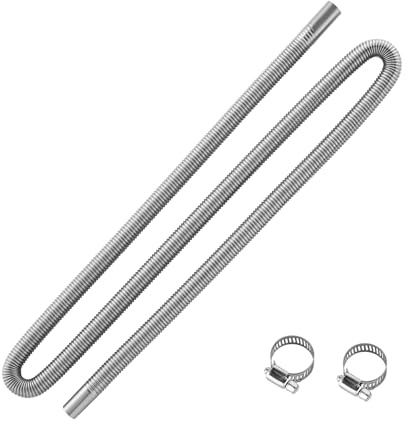 VEVOR Tubo de Escape para Calentador de Estacionamiento, con 2 Abrazaderas, Acero Inoxidable, con Sección Transversal de Φ 25 mm para Calentadores Diésel de 2/5/8 kW, Φ 25 x 1980 mm, 1 ud, Plata