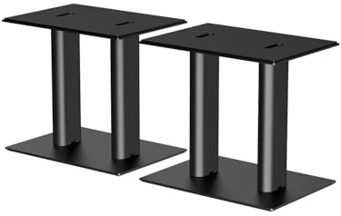 suptek Freistehender Lautsprecherständer Desktop-Set, Universal-Audio-Halterungen für Computer- und Bücherregal-Lautsprecher, 35 x 25 cm, 2er-Pack, Schwarz, SDM003XLB