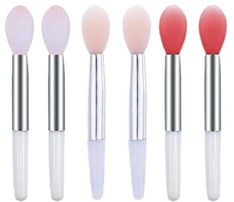 6 Stück Peeling-Lippenstiftpinsel, Silikon-Lippenpinsel, Mini-Lippenpeelingpinsel, wiederverwendbare Balsam-Applikatoren für die Pflege