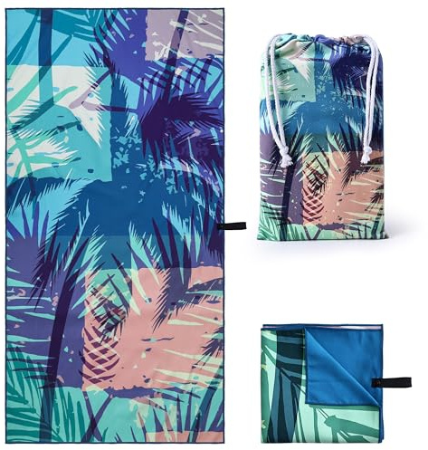 Mikrofaser Strandtuch xxl 200x100cm - Microfaser Badetuch Groß Leichtdünn Weich Saugfähig | Schnelltrocknendes Handtuch Leopardenmuster Sandfrei - Strandtücher für für Strand, Camping, Pool & Outdoor