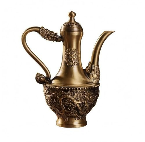 Fxzqgnh Brocca da Vino Finitura Anticata Brocca con Coperchio Superficie Ornamentale Vase con Coperchio