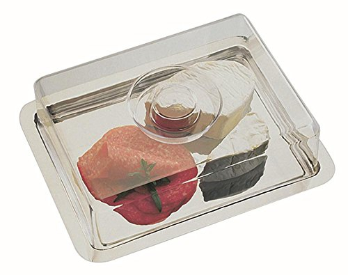 APS 67 Freshness box - bandeja para servir con bonete Made in Germany - duradera, apilable, no apta para lavavajillas y fabricada en acero inoxidable - 25 x 19 x 7cm