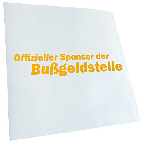 Kiwistar - Autoaufkleber - gelb - 40 x 8 cm - Sponsor der Bußgeldstelle - Heckscheibenaufkleber - Aufkleber Auto Kfz Fahrrad, LKW, Truck Mofa