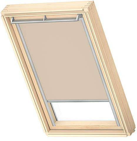 VELUX Original Dachfenster Verdunkelungsrollo, mit Grauer Führungsschiene, Beige, für MK06