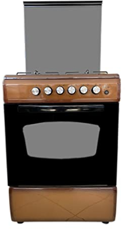 Lar.el Cucina LAREL Marrone 60x60 4 fuochi con Forno a Gas metano o GPL, Grill Elettrico e Coperchio in Vetro