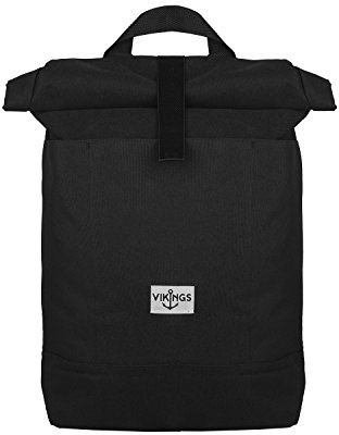 Ryggsäck ryggsäck dagryggsäck rulle topp överslag rullande nylon kurirväska kurirryggsäck, svart, Einheitsgröße, Ryggsäck