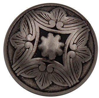 silber antik gewölbte Metall Knöpfe, Trachtenknöpfe 15mm, 18mm oder 25mm, made in Germany (6 Stück) (15mm)