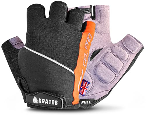 Kratos Guantes de Ciclismo Medio Dedo Guantes Gel Acolchados Antideslizantes Racing Racing Ciclo de Carretera BMX Bicicleta de montaña MTB y Bicicleta de la Ciudad para niños Hombres Mujeres