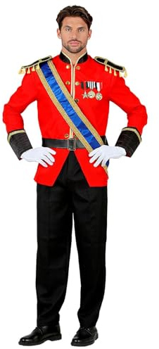W WIDMANN MILANO Party Fashion - Costume de prince pour homme | Ensemble 4 pièces avec veste, écharpe, pantalon, ceinture et gants, déguisement royal pour le carnaval