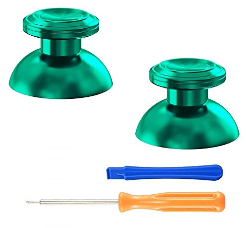 eXtremeRate Aluminium Thumbsticks für ps5 Controller, Custom Metall Analog Stick Buttons Joysticks Zubehör für ps4 Controller(Grün)-KEIN Controller