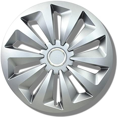 Kuglo The Rock Radkappen 15 Zoll Silber, 4er-Set für Stahlfelgen | Schlagfester, witterungsbeständiger Kunststoff mit Metallspannring und werkzeugloser Clip-Montage