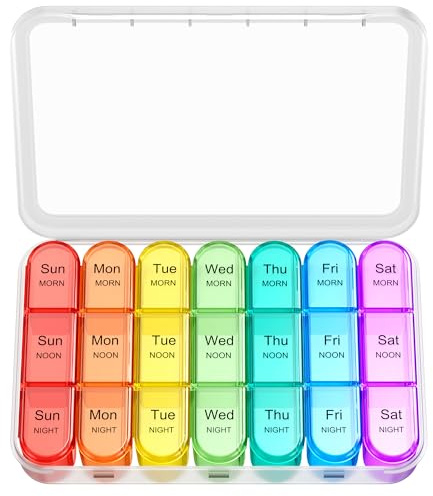 Zoolion Weekly Pill Box 7 Day 3 Times a Day - Travel Tablet Organiser