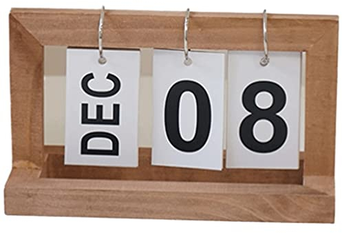 Tischkalender 2022 Hölzerner Schreibtischkalender 2022 Stehender Flip, kreativer Schreibtischkalender for Heimbüro Dekor, faltbar und wiederverwendbar, Desktop-Zubehör Rekordzeit ( Color : Wood )